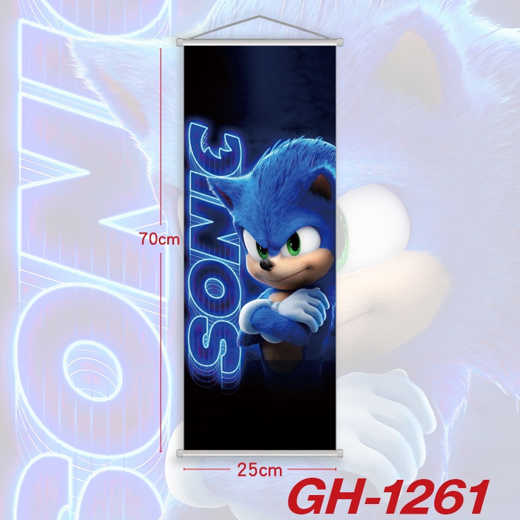 Sonic The Hedgehog Plastic Rod Cloth Small Hanging Canvas Painting Wall Scroll 25x70cm price for 5 pcsGH-1261A