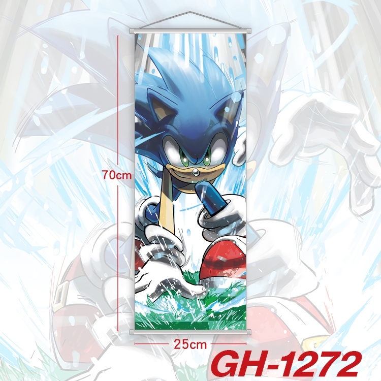 Sonic The Hedgehog Plastic Rod Cloth Small Hanging Canvas Painting Wall Scroll 25x70cm price for 5 pcs GH-1272A