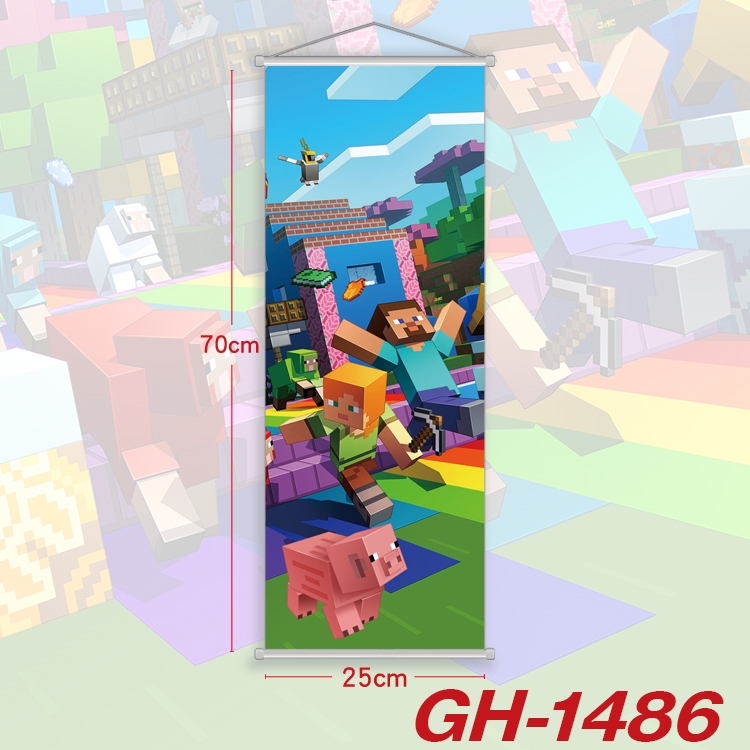 Minecraft Plastic Rod Cloth Small Hanging Canvas Painting Wall Scroll 25x70cm price for 5 pcs GH-1486A