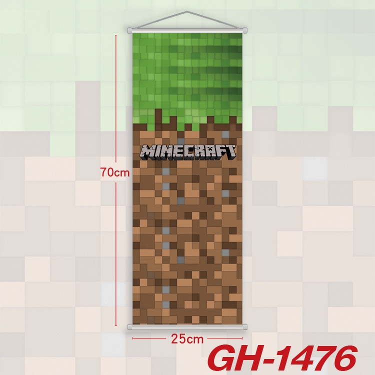 Minecraft Plastic Rod Cloth Small Hanging Canvas Painting Wall Scroll 25x70cm price for 5 pcs GH-1476A