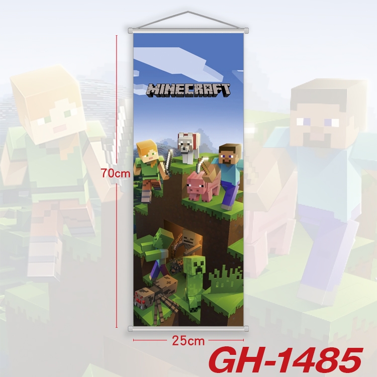 Minecraft Plastic Rod Cloth Small Hanging Canvas Painting Wall Scroll 25x70cm price for 5 pcs GH-1485A