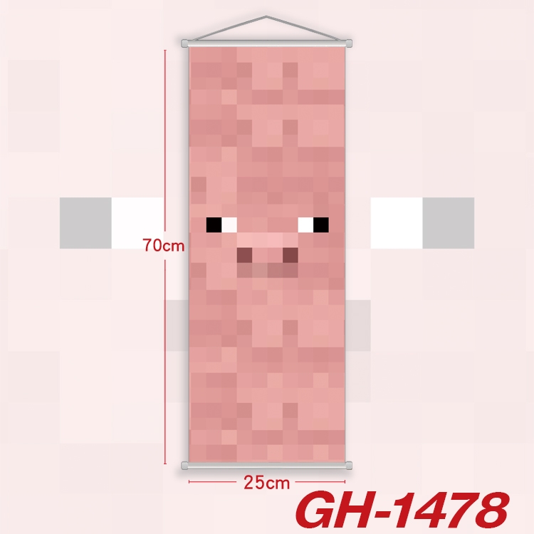 Minecraft Plastic Rod Cloth Small Hanging Canvas Painting Wall Scroll 25x70cm price for 5 pcs GH-1478A