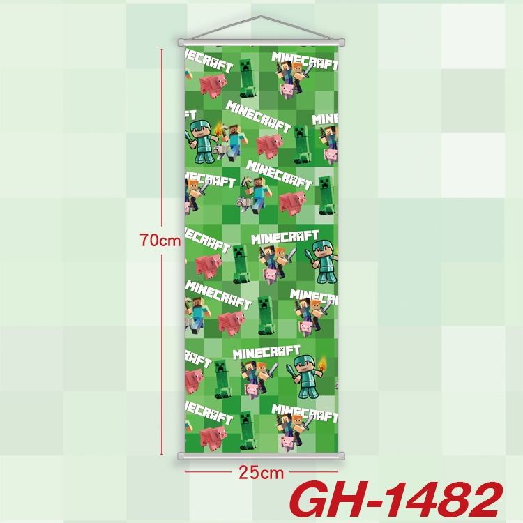 Minecraft Plastic Rod Cloth Small Hanging Canvas Painting Wall Scroll 25x70cm price for 5 pcs GH-1482A