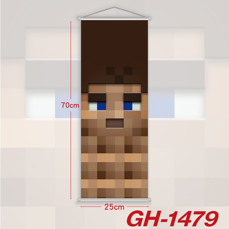 Minecraft Plastic Rod Cloth Small Hanging Canvas Painting Wall Scroll 25x70cm price for 5 pcs GH-1479A