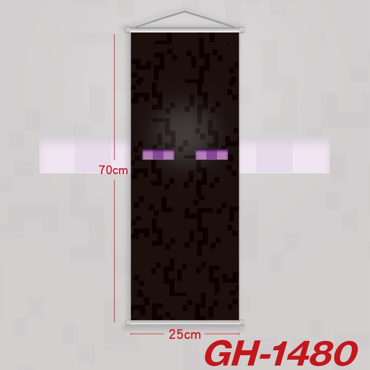 Minecraft Plastic Rod Cloth Small Hanging Canvas Painting Wall Scroll 25x70cm price for 5 pcs GH-1480A