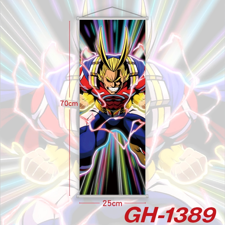 My Hero Academia Plastic Rod Cloth Small Hanging Canvas Painting Wall Scroll 25x70cm price for 5 pcs GH-1389A