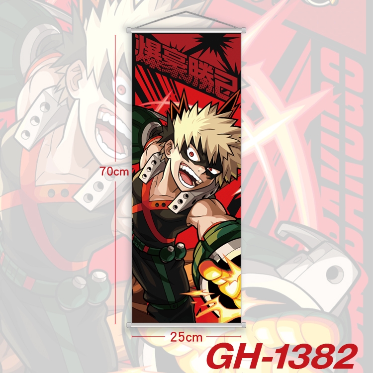 My Hero Academia Plastic Rod Cloth Small Hanging Canvas Painting Wall Scroll 25x70cm price for 5 pcs GH-1382A