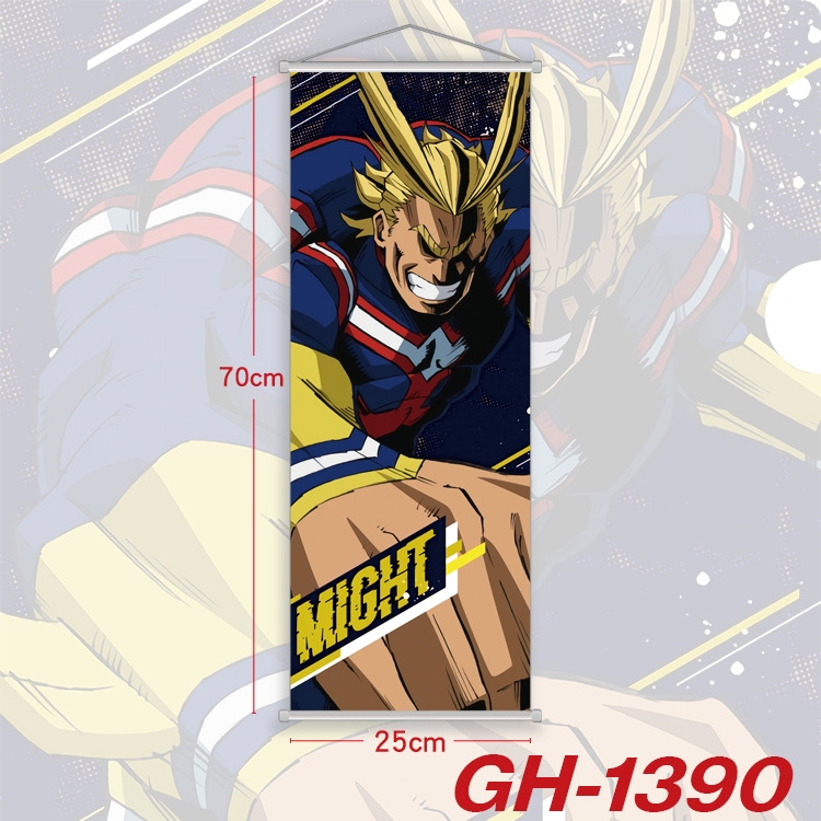 My Hero Academia Plastic Rod Cloth Small Hanging Canvas Painting Wall Scroll 25x70cm price for 5 pcs GH-1390A