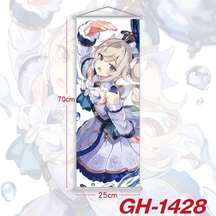 Genshin Impact Plastic Rod Cloth Small Hanging Canvas Painting Wall Scroll 25x70cm price for 5 pcs GH-1428A