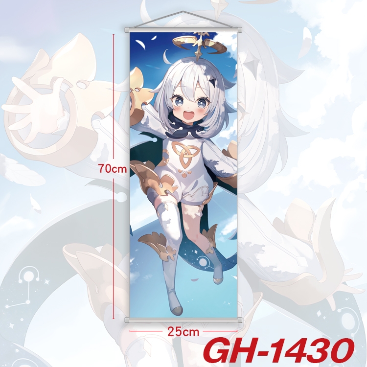 Genshin Impact Plastic Rod Cloth Small Hanging Canvas Painting Wall Scroll 25x70cm price for 5 pcs GH-1430A