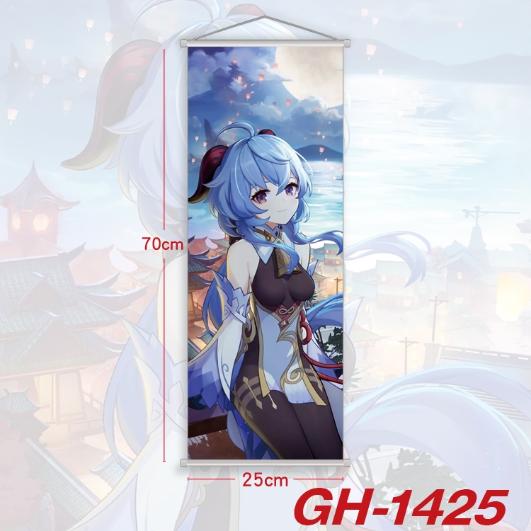 Genshin Impact Plastic Rod Cloth Small Hanging Canvas Painting Wall Scroll 25x70cm price for 5 pcs GH-1425A