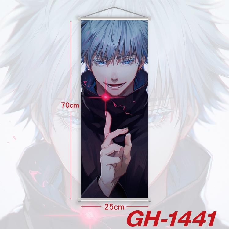 Jujutsu Kaisen Plastic Rod Cloth Small Hanging Canvas Painting Wall Scroll 25x70cm price for 5 pcs GH-1441A