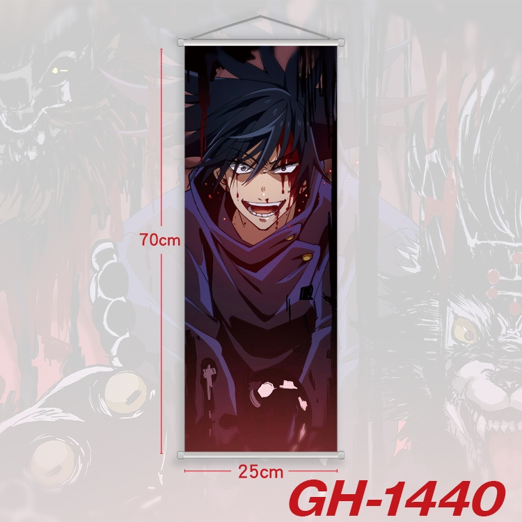 Jujutsu Kaisen Plastic Rod Cloth Small Hanging Canvas Painting Wall Scroll 25x70cm price for 5 pcs GH-1440A