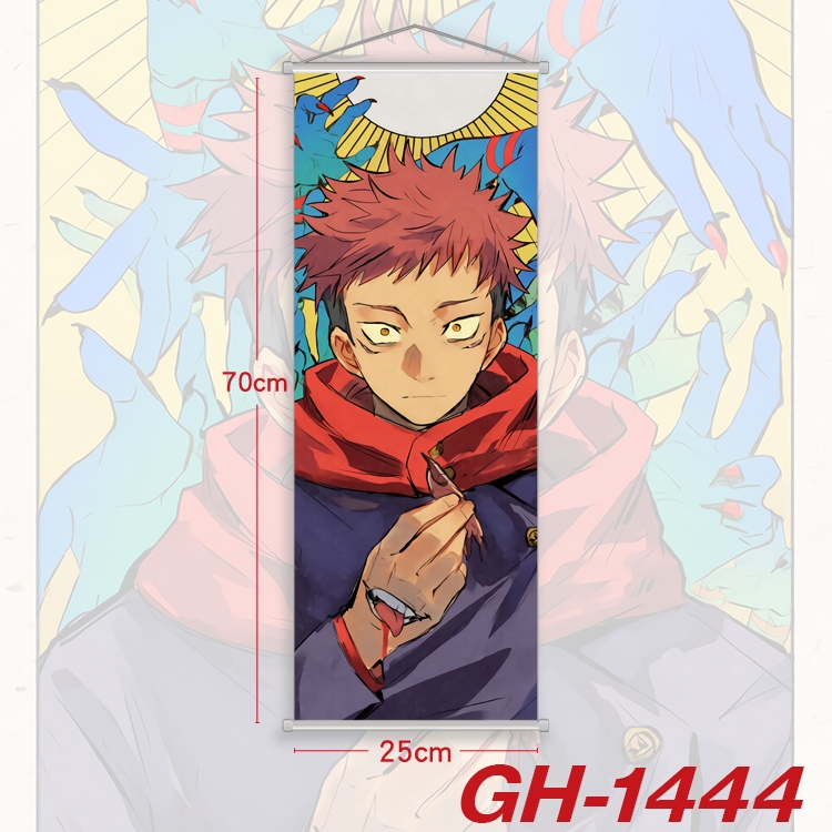 Jujutsu Kaisen Plastic Rod Cloth Small Hanging Canvas Painting Wall Scroll 25x70cm price for 5 pcs GH-1444A