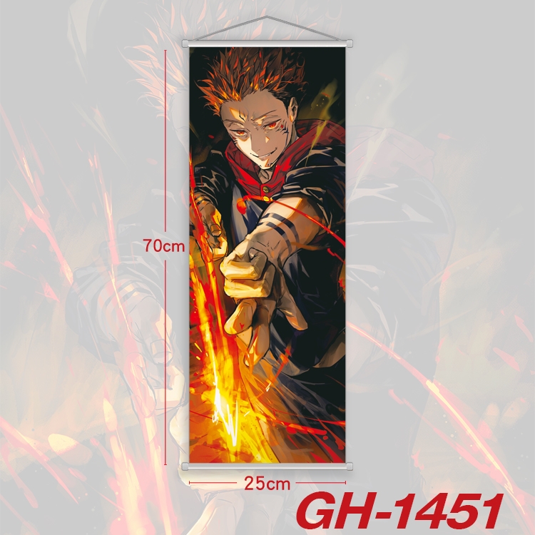 Jujutsu Kaisen Plastic Rod Cloth Small Hanging Canvas Painting Wall Scroll 25x70cm price for 5 pcs GH-1451A