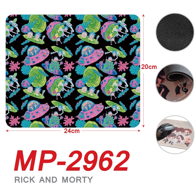 Rick and Morty Anime Full Color Printing Mouse Pad Unlocked 20X24cm price for 5 pcs MP-2962A