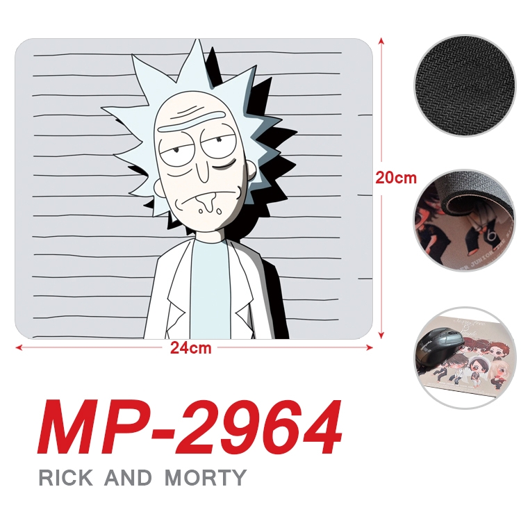 Rick and Morty Anime Full Color Printing Mouse Pad Unlocked 20X24cm price for 5 pcs MP-2964A