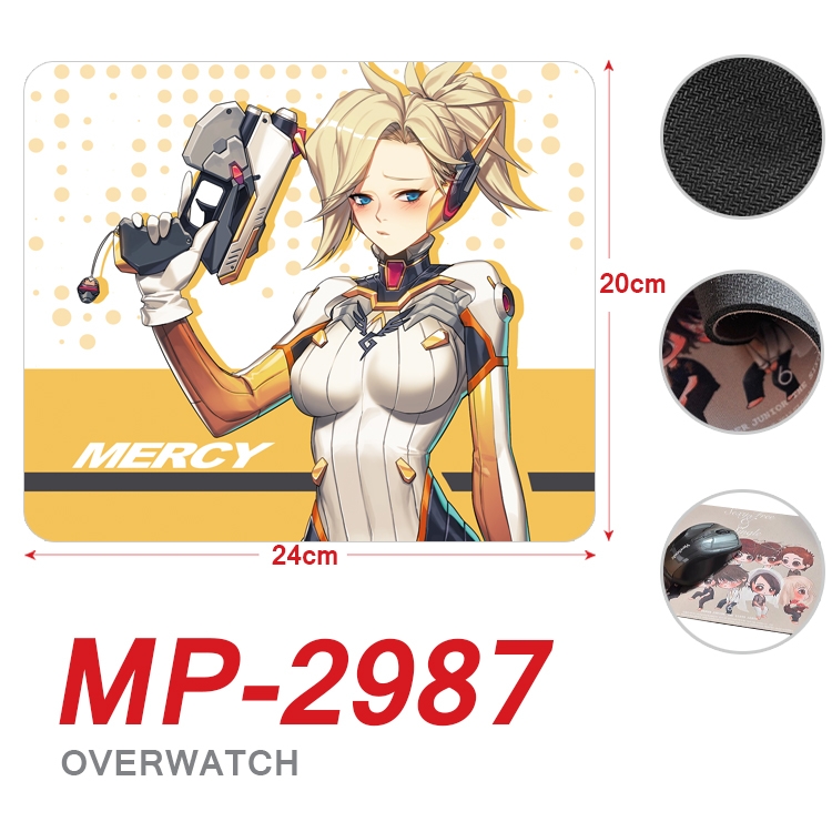 Overwatch Anime Full Color Printing Mouse Pad Unlocked 20X24cm price for 5 pcs  MP-2987A