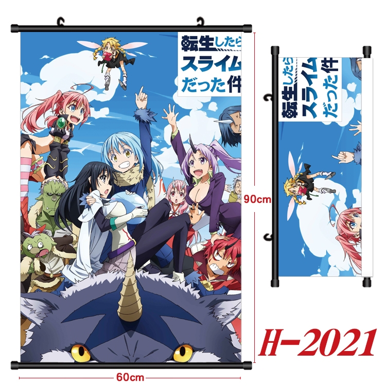 That Time I Got Slim Anime Black Plastic Rod Canvas Painting Wall Scroll 60X90CM H-2021