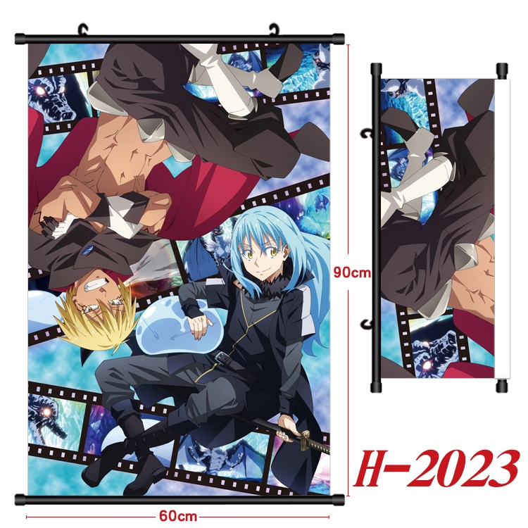 That Time I Got Slim Anime Black Plastic Rod Canvas Painting Wall Scroll 60X90CM H-2023