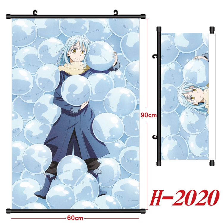 That Time I Got Slim Anime Black Plastic Rod Canvas Painting Wall Scroll 60X90CM  H-2020