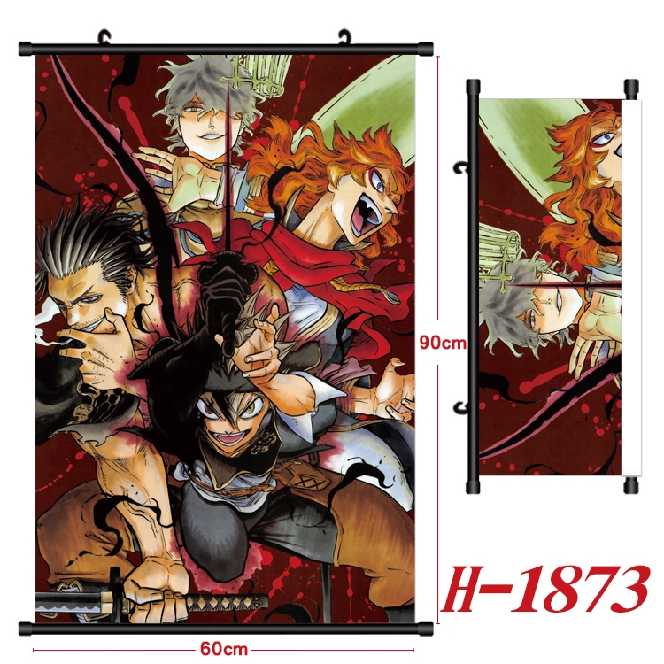 Black clover Anime Black Plastic Rod Canvas Painting Wall Scroll 60X90CM  H-1873