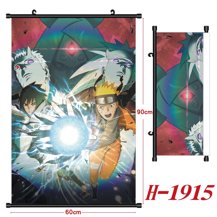 Naruto Anime Black Plastic Rod Canvas Painting Wall Scroll 60X90CM H-1915