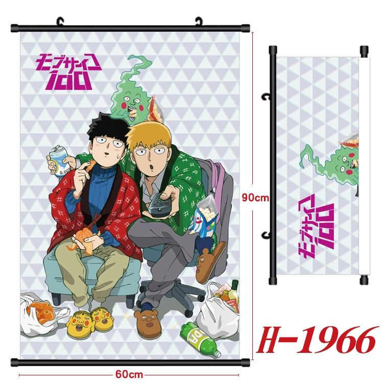 Mob Psycho 100 Anime Black Plastic Rod Canvas Painting Wall Scroll 60X90CM  H-1966