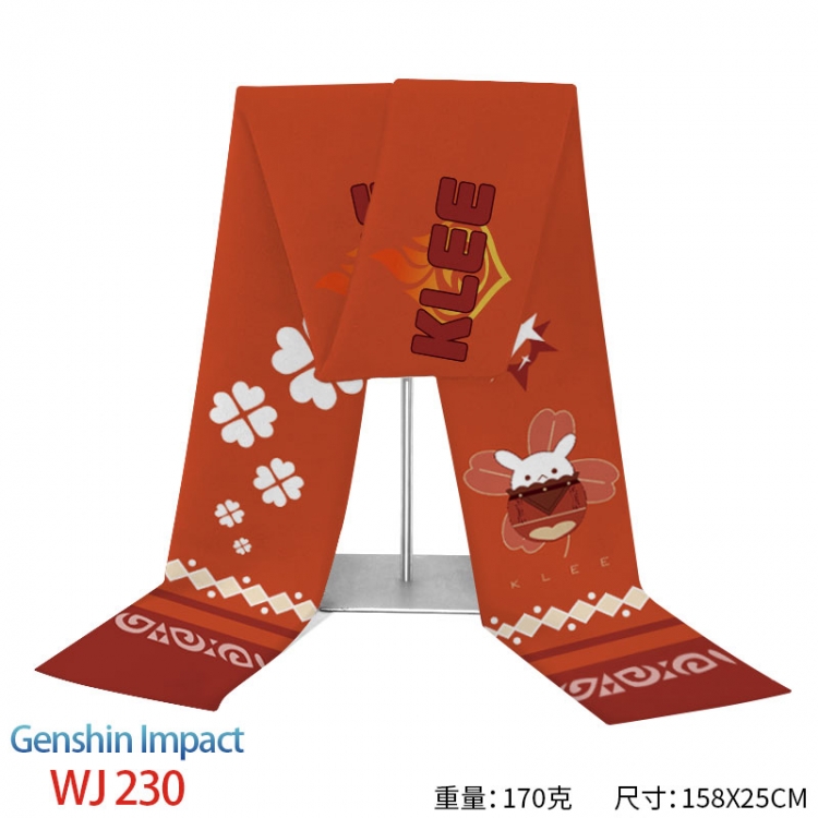 Genshin Impact Anime full-color flannelette scarf 158x25cm WJ-230-2