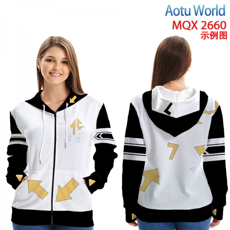 AOTU Long Sleeve Hooded Full Color Patch Pocket Sweatshirt from XXS to 4XL MQX-2660