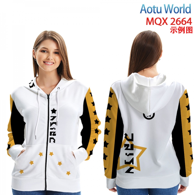 AOTU Long Sleeve Hooded Full Color Patch Pocket Sweatshirt from XXS to 4XL MQX-2664