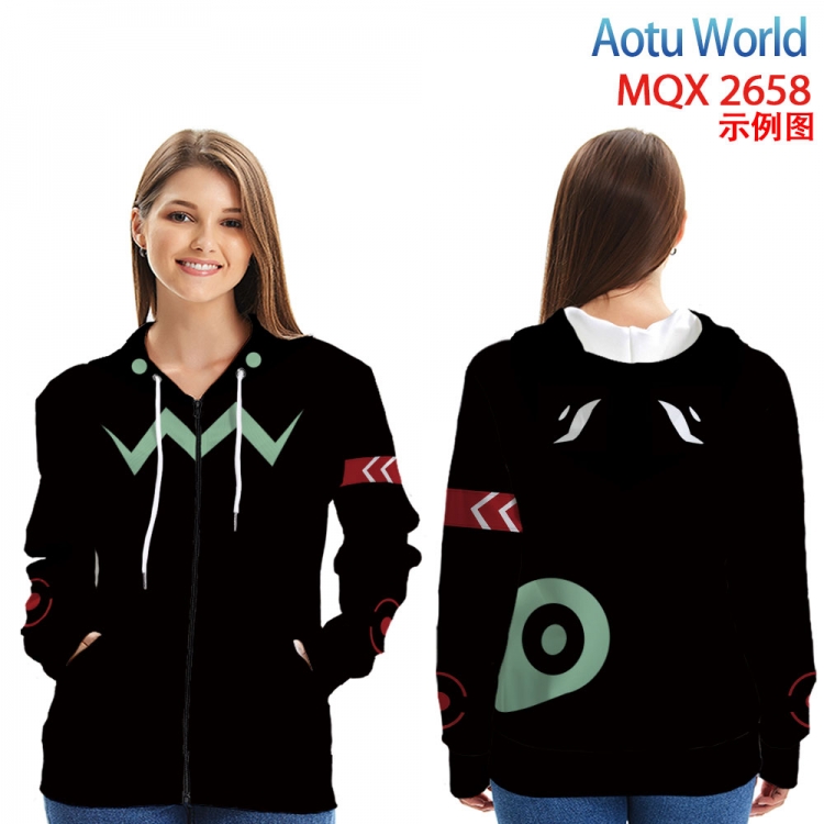 AOTU Long Sleeve Hooded Full Color Patch Pocket Sweatshirt from XXS to 4XL MQX-2658