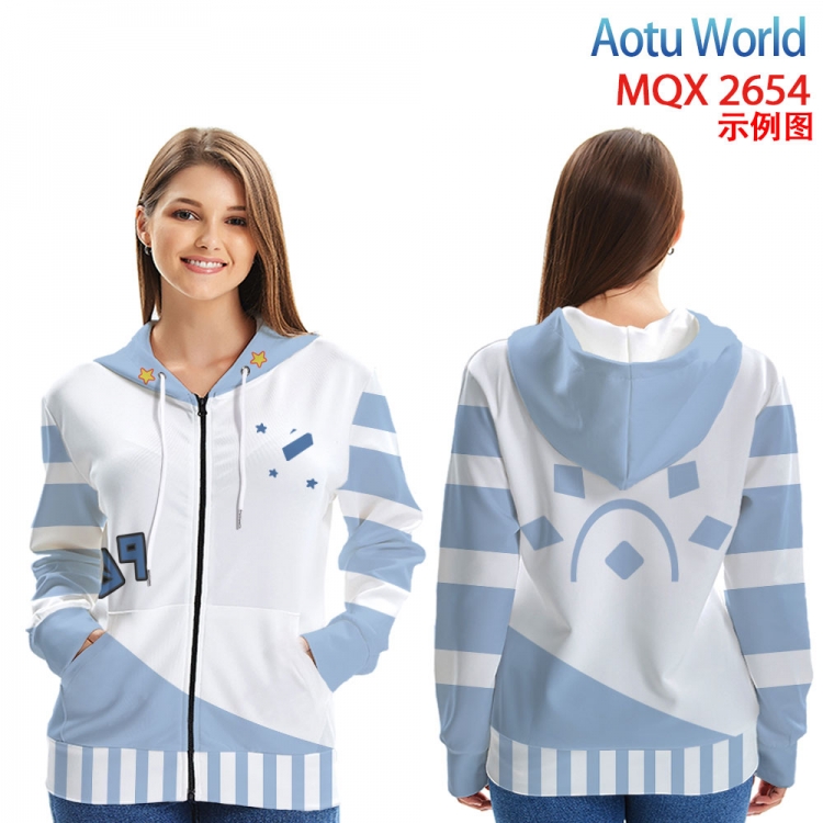 AOTU Long Sleeve Hooded Full Color Patch Pocket Sweatshirt from XXS to 4XL MQX-2654