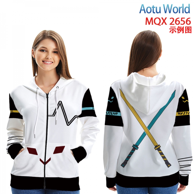 AOTU Long Sleeve Hooded Full Color Patch Pocket Sweatshirt from XXS to 4XL MQX-2656