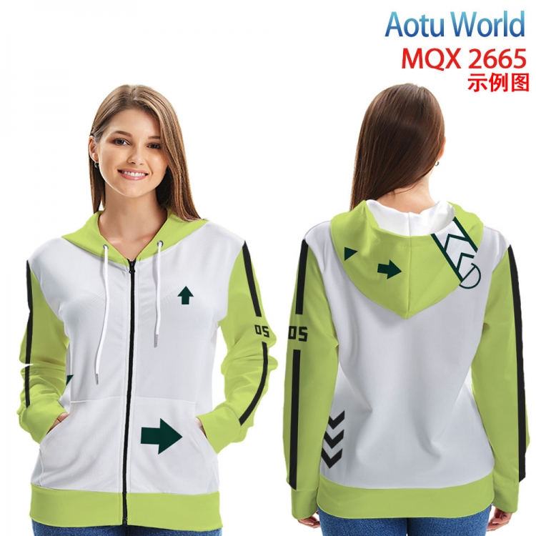 AOTU Long Sleeve Hooded Full Color Patch Pocket Sweatshirt from XXS to 4XL MQX-2665