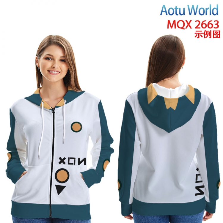 AOTU Long Sleeve Hooded Full Color Patch Pocket Sweatshirt from XXS to 4XL MQX-2663