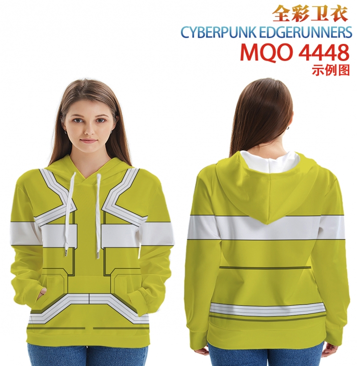 Cyberpunk Long Sleeve Hooded Full Color Patch Pocket Sweatshirt from XXS to 4XL  MQO-4448