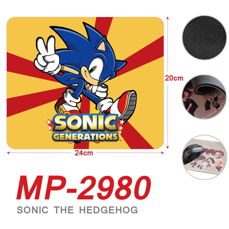 Sonic The Hedgehog Anime Full Color Printing Mouse Pad Unlocked 20X24cm price for 5 pcs MP-2980A