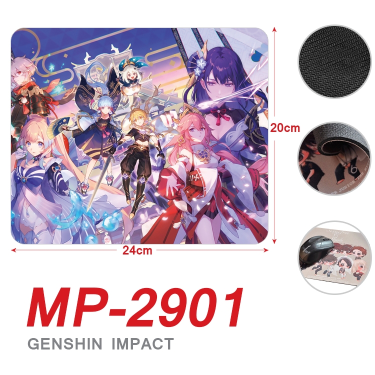 Genshin Impact Anime Full Color Printing Mouse Pad Unlocked 20X24cm price for 5 pcs  MP-2901A