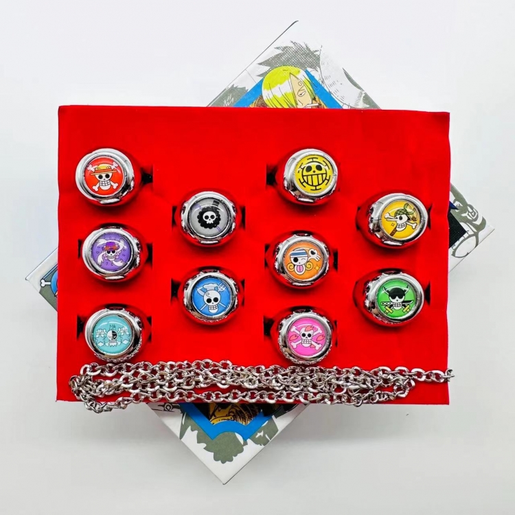 One Piece Cartoon peripheral ring box a set of 10