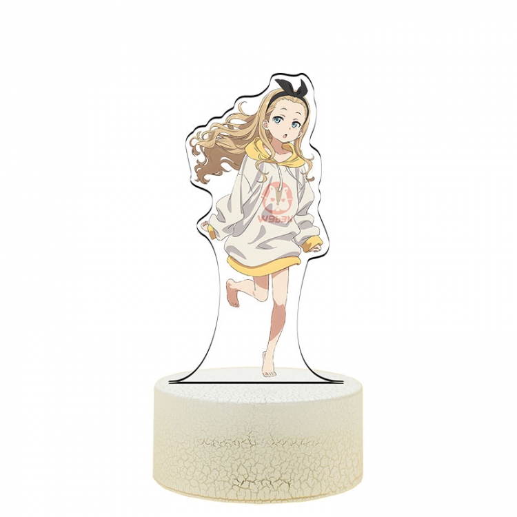 Lycoris Recoil Acrylic Night Light 16 Color-changing USB Interface Box Set 19X7X4CM white base