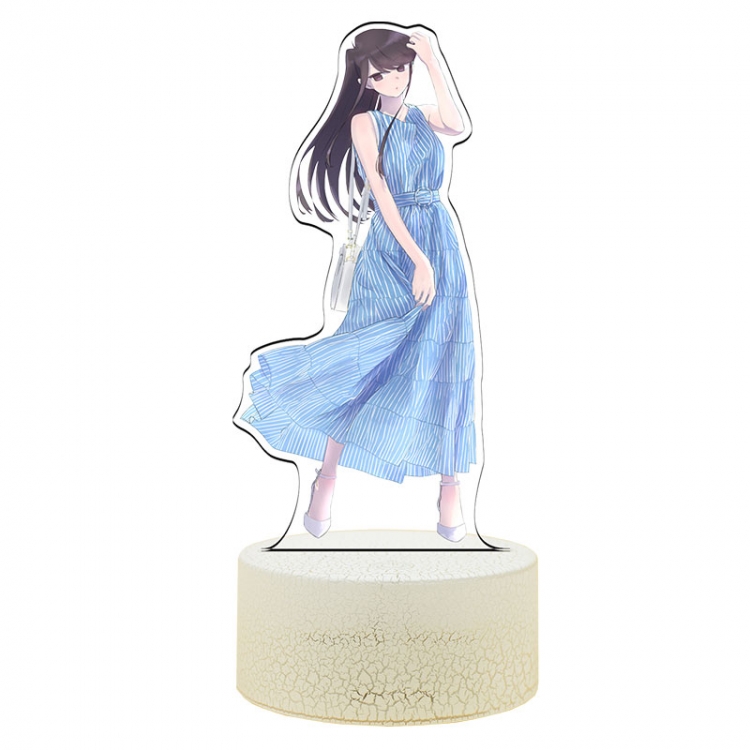 Komi-san wa, Komyushou Desu Acrylic Night Light 16 Color-changing USB Interface Box Set 19X7X4CM white base