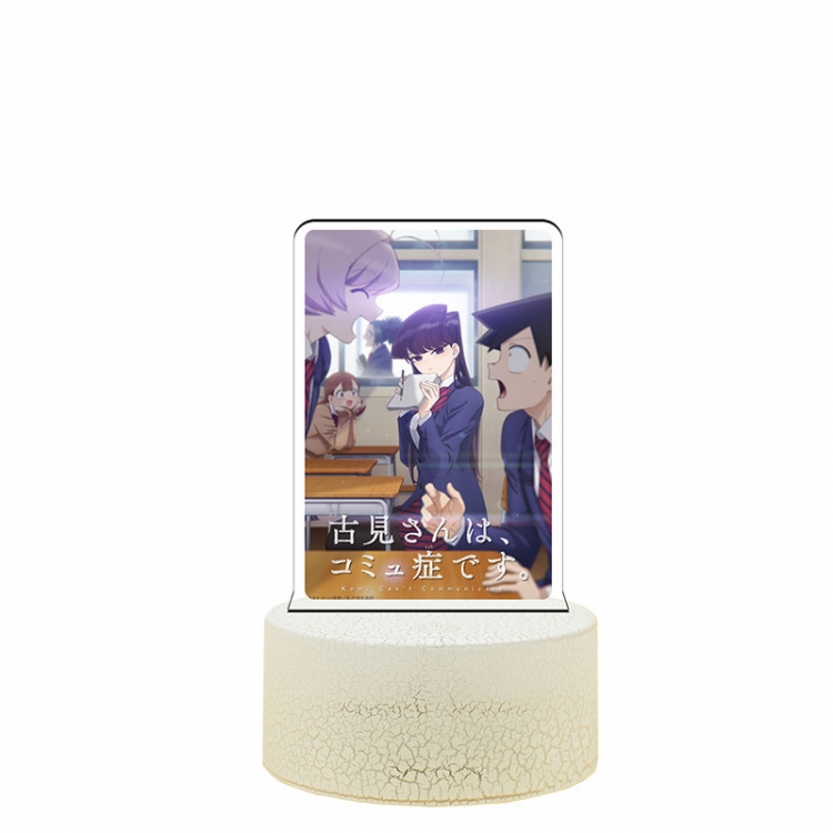 Komi-san wa, Komyushou Desu Acrylic night light 16 kinds of color changing USB interface box 14X7X4CM white base