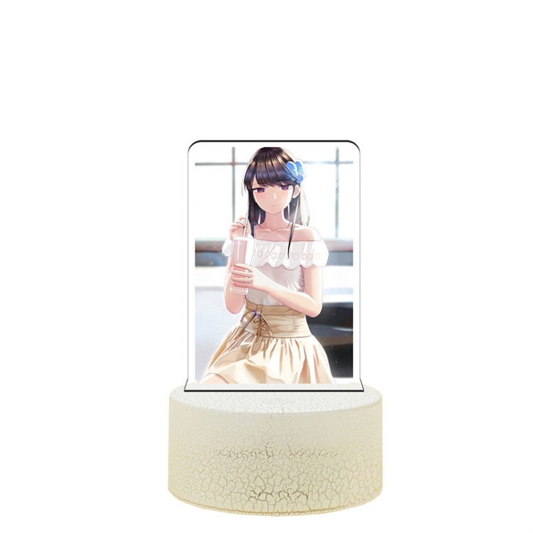 Komi-san wa, Komyushou Desu Acrylic night light 16 kinds of color changing USB interface box 14X7X4CM white base