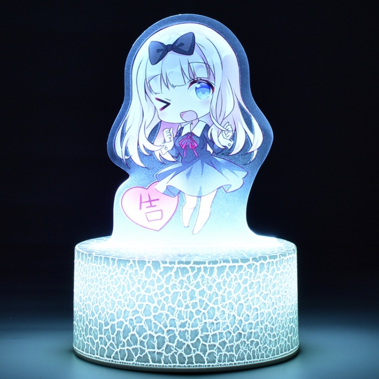 Kaguya-sama: Love Is War Acrylic night light 16 kinds of color changing USB interface box 14X7X4CM white base