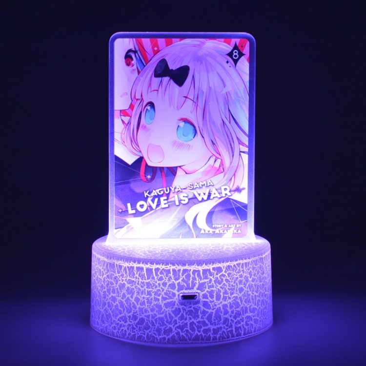 Kaguya-sama: Love Is War Acrylic night light 16 kinds of color changing USB interface box 14X7X4CM white base