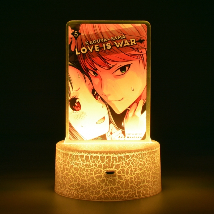 Kaguya-sama: Love Is War Acrylic night light 16 kinds of color changing USB interface box 14X7X4CM white base