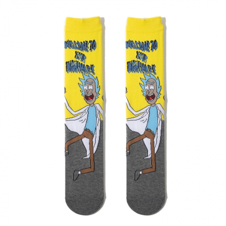 Rick and Morty Anime cartoon socks combed cotton neutral socks straight socks Price for 5 Pairs