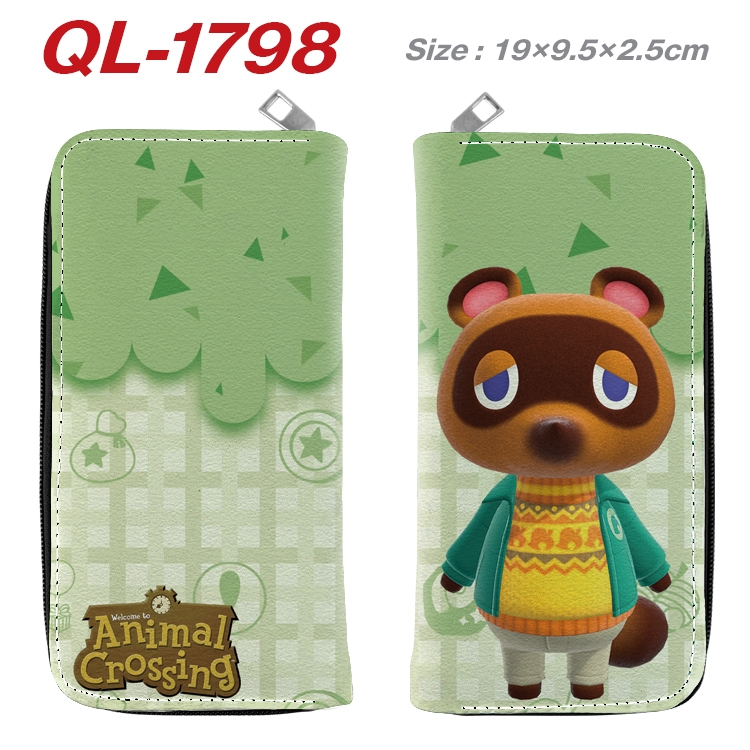 Animal Crossing Animation perimeter long zipper wallet 19.5x9.5x2.5cm QL-1798