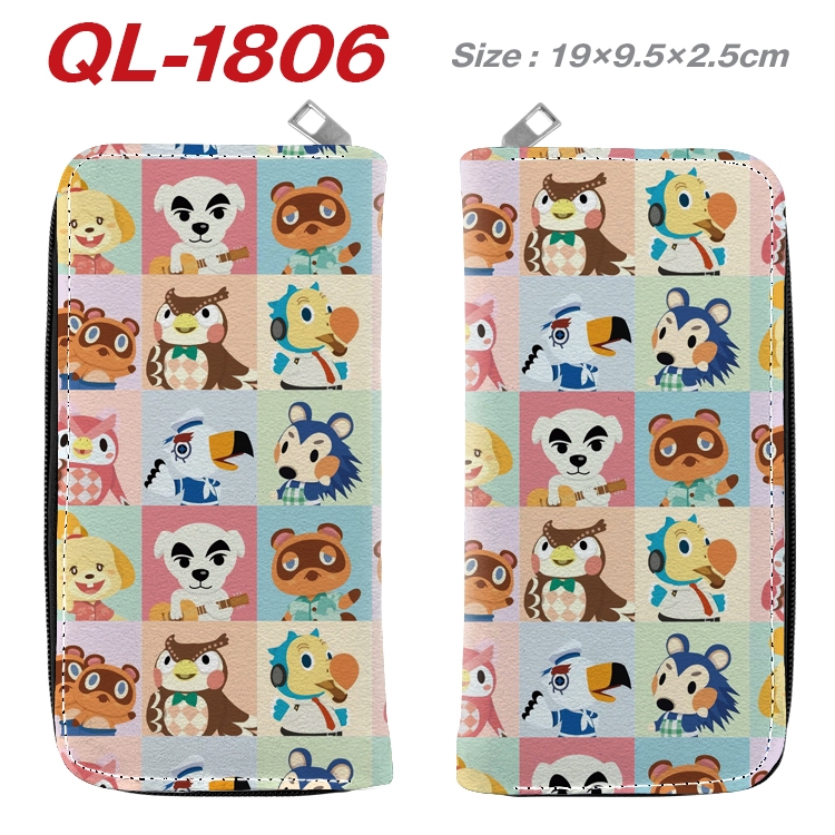 Animal Crossing Animation perimeter long zipper wallet 19.5x9.5x2.5cm  QL-1806